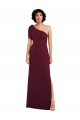 Sleeveless One Shoulder Soft Chiffon Burgundy Long Formal Evening Gown / Bridesmaid Dress Adelaide