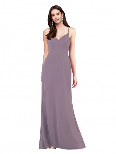 Sleeveless Sweetheart Soft Chiffon Dark Lavender Long Formal Evening Gown / Bridesmaid Dress Adelaide