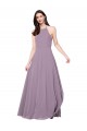 Sleeveless Halter Neck Chiffon Dark Lavender Long Bridesmaid Dress / Evening Dress Adelaide