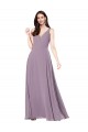 Sleeveless V-Neck Soft Chiffon Dark Lavender Long Formal Evening Gown / Bridesmaid Dress Adelaide