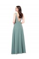 Sleeveless V-Neck Soft Chiffon Dark Lavender Long Formal Evening Gown / Bridesmaid Dress Adelaide