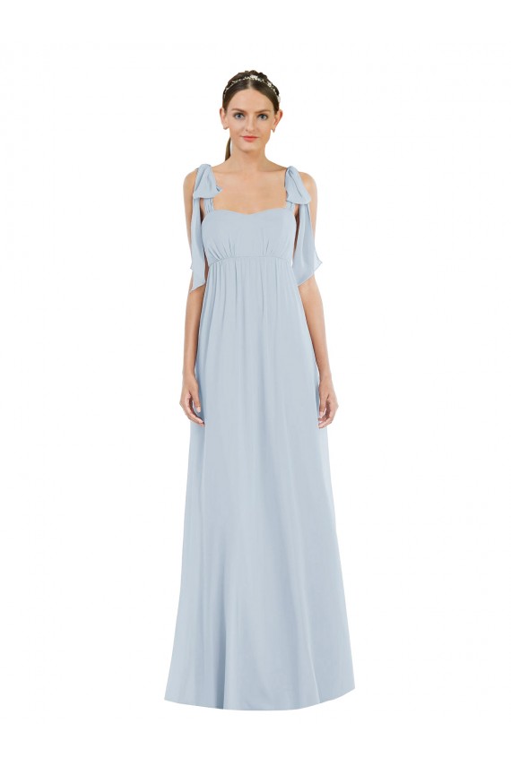 Sleeveless Sweetheart Soft Chiffon Sea Glass Long Semi Formal Evening Dress / Bridesmaid Dress Adelaide