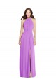 Sleeveless Halter Neck Soft Chiffon Violet Long Formal Evening Gown / Bridesmaid Dress Adelaide
