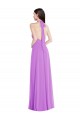 Sleeveless Halter Neck Soft Chiffon Violet Long Formal Evening Gown / Bridesmaid Dress Adelaide
