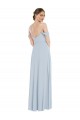 Flounce Sleeves Off the Shoulder Soft Chiffon Sea Glass Long Semi Formal Evening Dress / Bridesmaid Dress Adelaide