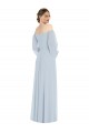 Puff Sleeves Sweetheart Soft Chiffon Sea Glass Long Formal Evening Gown / Bridesmaid Dress Adelaide