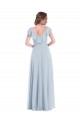 Sleeveless V-Neck Soft Chiffon Sea Glass Long Black Tie Evening Gown / Bridesmaid Dress Adelaide