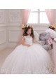 Sleeveless Bateau Neck Tulle & Lace Ivory Chapel Train Flower Girl Wedding Dress Adelaide