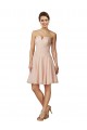Sleeveless Sweetheart Soft Chiffon & Lace Pink Knee Length Bridesmaid Dress Adelaide