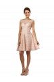 Cap Sleeves Illusion Neck Soft Chiffon & Lace Pink Knee Length Bridesmaid Dress Adelaide