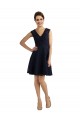 Sleeveless V-Neck Lace Dark Navy Knee Length Bridesmaid Dress / Evening Dress Adelaide