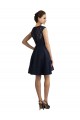 Sleeveless V-Neck Lace Dark Navy Knee Length Bridesmaid Dress / Evening Dress Adelaide