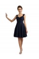 Sleeveless Sweetheart Lace Dark Navy Knee Length Bridesmaid Dresses Adelaide