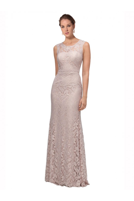 Sleeveless Scoop Neck Lace Long Prom Dress / Bridesmaid Dress Adelaide