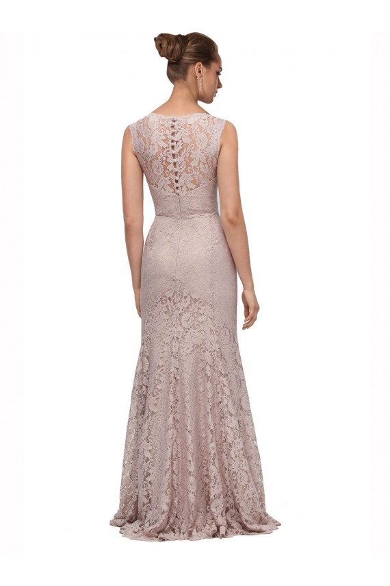 Sleeveless Scoop Neck Lace Long Prom Dress / Bridesmaid Dress Adelaide
