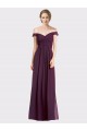 Sleeveless Sweetheart Soft Chiffon & Lace Grape Long Bridesmaid Dress Adelaide