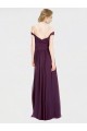 Sleeveless Sweetheart Soft Chiffon & Lace Grape Long Bridesmaid Dress Adelaide