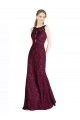 Sleeveless High Neck Lace Burgundy Gold Long Prom Dress / Bridesmaid Dress Adelaide
