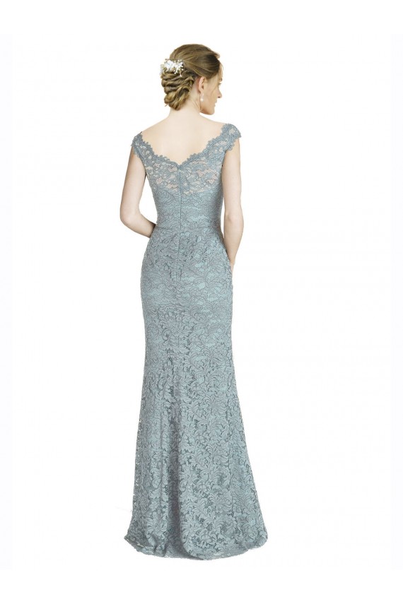 Cap Sleeves Off the Shoulder Lace Long Prom Dress / Bridesmaid Dress Adelaide