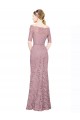 Short Sleeves Off the Shoulder Lace Long Prom Dress / Bridesmaid Dress Adelaide
