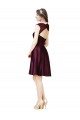 Sleeveless Square Neck Satin & Lace Grape Knee Length Bridesmaid Dress Adelaide