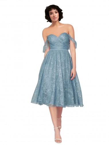 Sleeveless Sweetheart Lace Knee Length Bridesmaid Dress Adelaide
