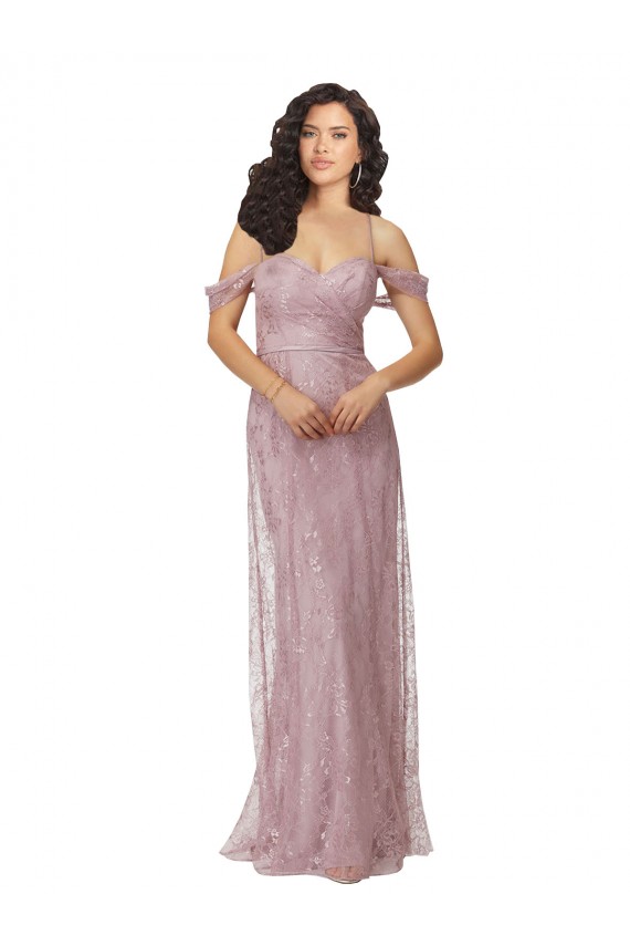 Sleeveless Sweetheart Lace Long Bridesmaid Dress Adelaide