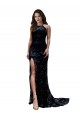 Sleeveless High Neck Lace Black Long Black Tie Evening Gown / Prom Dress / Bridesmaid Dress Adelaide
