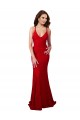 Sleeveless V-Neck Lace Red Long Formal Dress / Bridesmaid Dress Adelaide