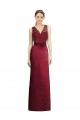 Sleeveless V-Neck Satin & Lace Burgundy Long Bridesmaid Dress Adelaide
