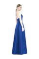 Sleeveless V-Neck Satin Royal Blue Long Bridesmaid Dress Adelaide