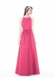 Sleeveless Jewel Neck Satin Ruby Long Bridesmaid Dress Adelaide