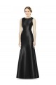 Sleeveless High Neck Satin Black Long Bridesmaid Dress Adelaide