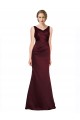 Sleeveless V-Neck Satin Burgundy Long Black Tie Evening Gown / Prom Dress / Bridesmaid Dress Adelaide