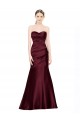 Sleeveless Sweetheart Satin Burgundy Long Formal Evening Gown / Prom Dress / Bridesmaid Dress Adelaide