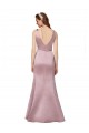 Sleeveless V-Neck Satin Burgundy Long Formal Evening Gown / Prom Dress / Bridesmaid Dress Adelaide