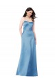 Sleeveless Square Neck Satin Sky Blue Long Formal Evening Gown / Prom Dress / Bridesmaid Dress Adelaide