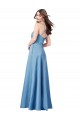 Sleeveless Square Neck Satin Sky Blue Long Formal Evening Gown / Prom Dress / Bridesmaid Dress Adelaide