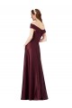 Cap Sleeves Strapless Satin Burgundy Gold Long Black Tie Evening Gown / Prom Dress / Bridesmaid Dress Adelaide