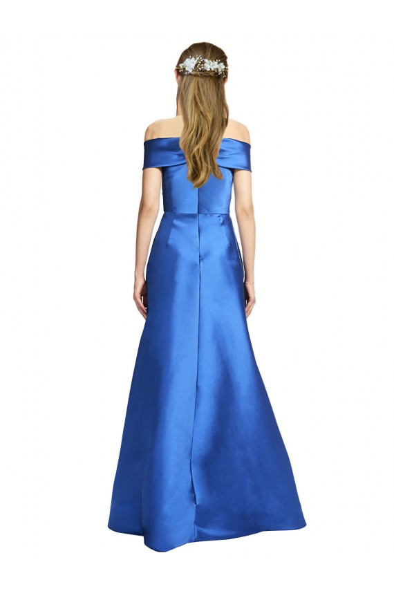 Sleeveless Off the Shoulder Satin Long Black Tie Evening Gown / Prom Dress / Bridesmaid Dress Adelaide