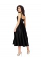 Sleeveless Square Neck Satin Black Knee Length Prom Dress / Bridesmaid Dress Adelaide