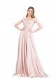 Sleeveless High Neck Satin Pink Long Formal Evening Gown / Prom Dress / Bridesmaid Dress Adelaide
