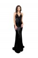 Sleeveless V-Neck Sequin Black Long Black Tie Evening Gown / Prom Dress / Bridesmaid Dress Adelaide