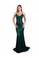 Sleeveless V-Neck Sequin Dark Green Mermaid Long Formal Evening Gown / Prom Dress / Bridesmaid Dress Adelaide