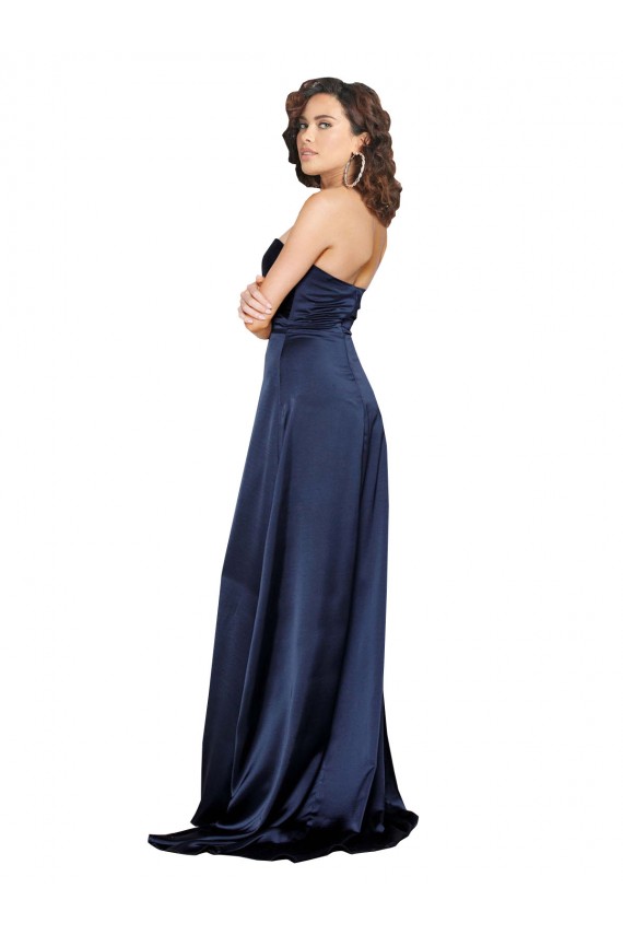 Sleeveless High Neck Silk like Satin Sapphire Long Formal Evening Gown / Prom Dress / Bridesmaid Dress Adelaide