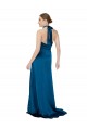 Sleeveless Halter Neck Silk like Satin Peacock Blue Long Formal Evening Gown / Prom Dress / Bridesmaid Dress Adelaide