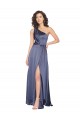 Sleeveless One Shoulder Silk like Satin Dusk Long Formal Evening Gown / Prom Dress / Bridesmaid Dress Adelaide