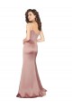 Sleeveless V-Neck Silk like Satin Dusty Pink Long Black Tie Evening Gown / Prom Dress / Bridesmaid Dress Adelaide