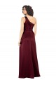 Sleeveless One Shoulder Silk like Satin Burgundy Long Formal Evening Gown / Prom Dress / Bridesmaid Dress Adelaide