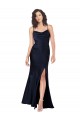 Sleeveless Cowl Neck Silk like Satin Dark Navy Long Black Tie Evening Gown / Prom Dress / Bridesmaid Dress Adelaide